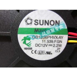 SUNON GB1206PHVX-AY 12V 2.2W DC  3wies Cooling Fan
